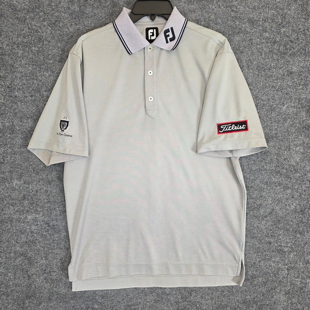 Titleist FootJoy Polo Shirt Mens Small Gray The Dye Course Short Sleeve Golf
